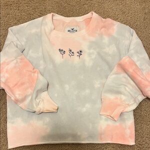 Hollister Kids Floral Tie-Dye Sweatshirt - Pink and White